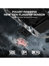 ATTACK SHARK R2 Magnesium Alloy Gaming Mouse, 45g SUPERLIGHT Mouse, PixArt PAW3950 Gaming Sensor, 8000Hz Wireless Polling Rate, 6 Adjustable DPI up to 42000, Bluetooth/2.4G Wireles