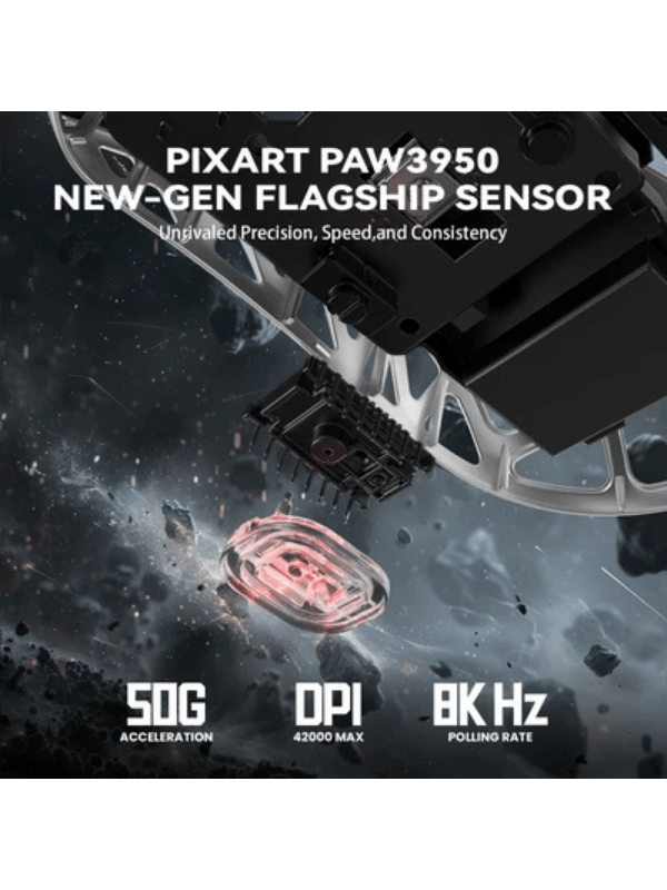 ATTACK SHARK R2 Magnesium Alloy Gaming Mouse, 45g SUPERLIGHT Mouse, PixArt PAW3950 Gaming Sensor, 8000Hz Wireless Polling Rate, 6 Adjustable DPI up to 42000, Bluetooth/2.4G Wireles