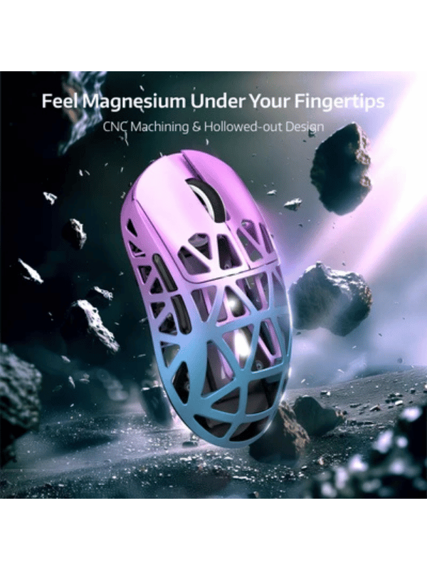 ATTACK SHARK R2 Magnesium Alloy Gaming Mouse, 45g SUPERLIGHT Mouse, PixArt PAW3950 Gaming Sensor, 8000Hz Wireless Polling Rate, 6 Adjustable DPI up to 42000, Bluetooth/2.4G Wireles