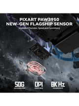 ATTACK SHARK R2 Magnesium Alloy Gaming Mouse, 45g SUPERLIGHT Mouse, PixArt PAW3950 Gaming Sensor, 8000Hz Wireless Polling Rate, 6 Adjustable DPI up to 42000, Bluetooth/2.4G Wireles