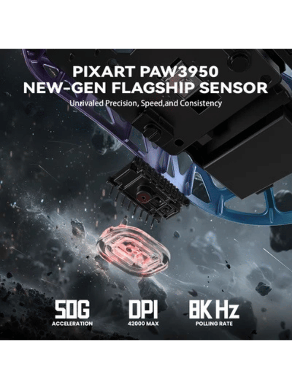 ATTACK SHARK R2 Magnesium Alloy Gaming Mouse, 45g SUPERLIGHT Mouse, PixArt PAW3950 Gaming Sensor, 8000Hz Wireless Polling Rate, 6 Adjustable DPI up to 42000, Bluetooth/2.4G Wireles