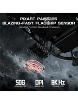 ATTACK SHARK R3 Magnesium Alloy Gaming Mouse, 46g SUPERLIGHT Mouse, 8000Hz Wireless Polling Rate, 6 Adjustable DPI up to 26000, PixArt PAW3395 Gaming Sensor, BT/2.4G Wireless/Wired