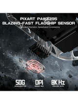 ATTACK SHARK R3 Magnesium Alloy Gaming Mouse, 46g SUPERLIGHT Mouse, 8000Hz Wireless Polling Rate, 6 Adjustable DPI up to 26000, PixArt PAW3395 Gaming Sensor, BT/2.4G Wireless/Wired