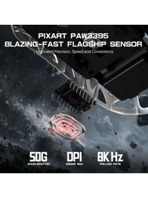 ATTACK SHARK R3 Magnesium Alloy Gaming Mouse, 46g SUPERLIGHT Mouse, 8000Hz Wireless Polling Rate, 6 Adjustable DPI up to 26000, PixArt PAW3395 Gaming Sensor, BT/2.4G Wireless/Wired