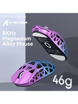 ATTACK SHARK R3 Magnesium Alloy Gaming Mouse, 46g SUPERLIGHT Mouse, 8000Hz Wireless Polling Rate, 6 Adjustable DPI up to 26000, PixArt PAW3395 Gaming Sensor, BT/2.4G Wireless/Wired