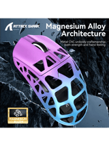 ATTACK SHARK R3 Magnesium Alloy Gaming Mouse, 46g SUPERLIGHT Mouse, 8000Hz Wireless Polling Rate, 6 Adjustable DPI up to 26000, PixArt PAW3395 Gaming Sensor, BT/2.4G Wireless/Wired