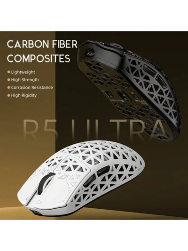 ATTACK SHARK R5 ULTRA Carbon Fiber Wireless Gaming Mouse, 39g SUPERLIGHT, PixArt PAW3950MAX Gaming Sensor, 8000Hz Wireless Polling Rate, MCU Nodic 52840, DPI up to 42000, BT/2.4G W