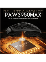 ATTACK SHARK R5 ULTRA Carbon Fiber Wireless Gaming Mouse, 39g SUPERLIGHT, PixArt PAW3950MAX Gaming Sensor, 8000Hz Wireless Polling Rate, MCU Nodic 52840, DPI up to 42000, BT/2.4G W