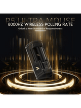 ATTACK SHARK R5 ULTRA Carbon Fiber Wireless Gaming Mouse, 39g SUPERLIGHT, PixArt PAW3950MAX Gaming Sensor, 8000Hz Wireless Polling Rate, MCU Nodic 52840, DPI up to 42000, BT/2.4G W