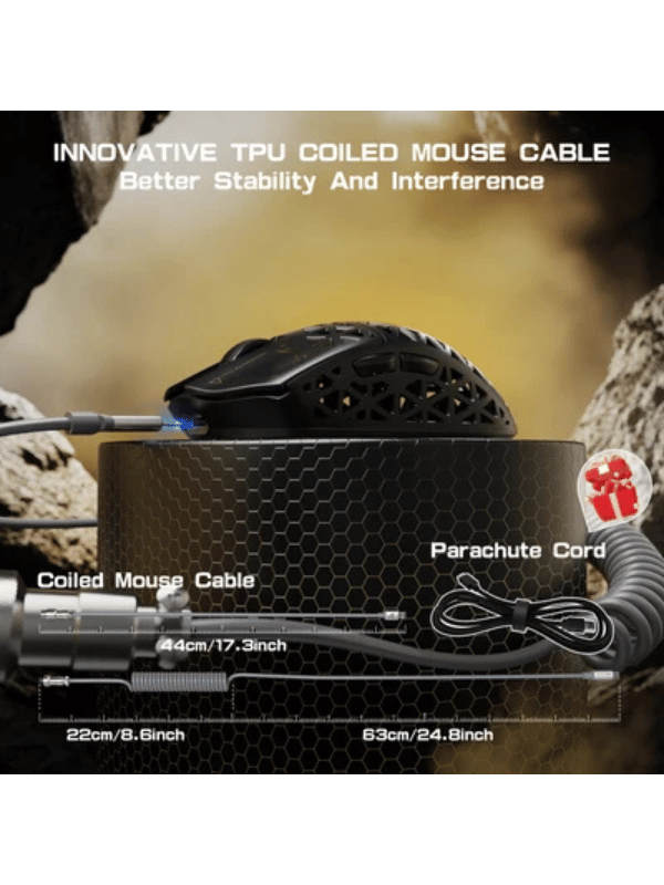 ATTACK SHARK R5 ULTRA Carbon Fiber Wireless Gaming Mouse, 39g SUPERLIGHT, PixArt PAW3950MAX Gaming Sensor, 8000Hz Wireless Polling Rate, MCU Nodic 52840, DPI up to 42000, BT/2.4G W