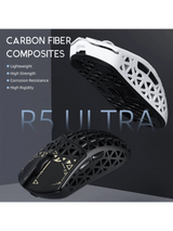 ATTACK SHARK R5 ULTRA Carbon Fiber Wireless Gaming Mouse, 39g SUPERLIGHT, PixArt PAW3950MAX Gaming Sensor, 8000Hz Wireless Polling Rate, MCU Nodic 52840, DPI up to 42000, BT/2.4G W