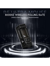 ATTACK SHARK R5 ULTRA Carbon Fiber Wireless Gaming Mouse, 39g SUPERLIGHT, PixArt PAW3950MAX Gaming Sensor, 8000Hz Wireless Polling Rate, MCU Nodic 52840, DPI up to 42000, BT/2.4G W
