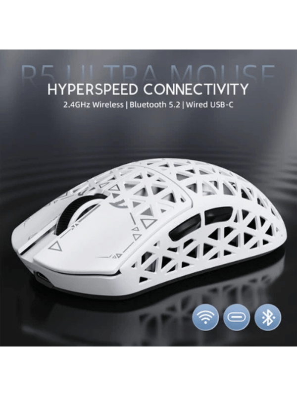 ATTACK SHARK R5 ULTRA Carbon Fiber Wireless Gaming Mouse, 39g SUPERLIGHT, PixArt PAW3950MAX Gaming Sensor, 8000Hz Wireless Polling Rate, MCU Nodic 52840, DPI up to 42000, BT/2.4G W