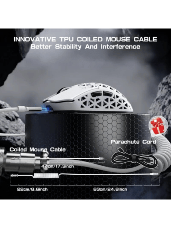 ATTACK SHARK R5 ULTRA Carbon Fiber Wireless Gaming Mouse, 39g SUPERLIGHT, PixArt PAW3950MAX Gaming Sensor, 8000Hz Wireless Polling Rate, MCU Nodic 52840, DPI up to 42000, BT/2.4G W