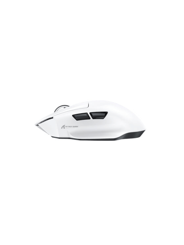ATTACK SHARK V6 Ultra-Light Tri-Mode Gaming Mouse with Magnetic Charging Dock, PixArt PAW3311 Gaming Sensor, BT/2.4G Wireless/Wired, WHITE