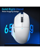 ATTACK SHARK V6 Ultra-Light Tri-Mode Gaming Mouse with Magnetic Charging Dock, PixArt PAW3311 Gaming Sensor, BT/2.4G Wireless/Wired, WHITE
