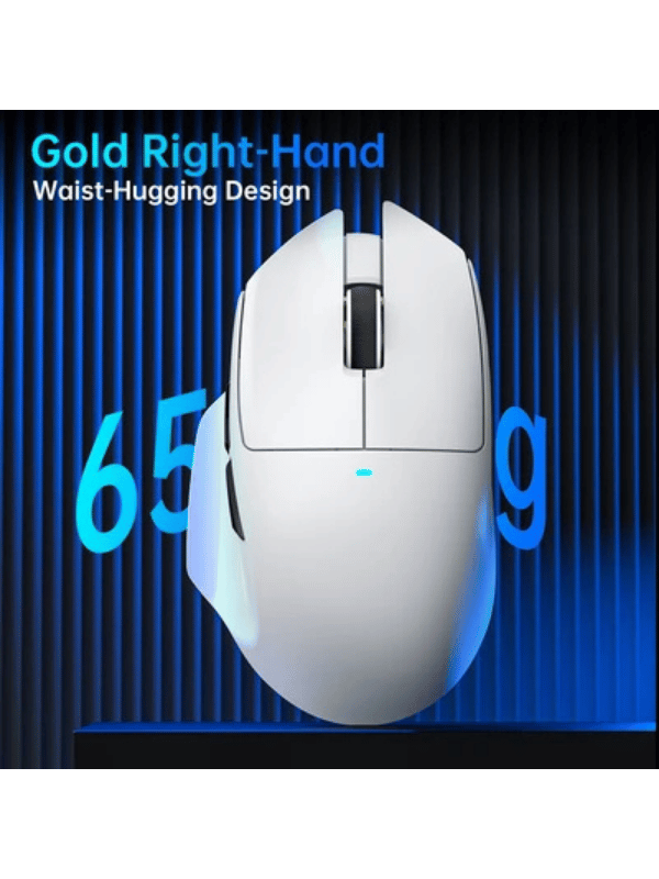 ATTACK SHARK V6 Ultra-Light Tri-Mode Gaming Mouse with Magnetic Charging Dock, PixArt PAW3311 Gaming Sensor, BT/2.4G Wireless/Wired, WHITE