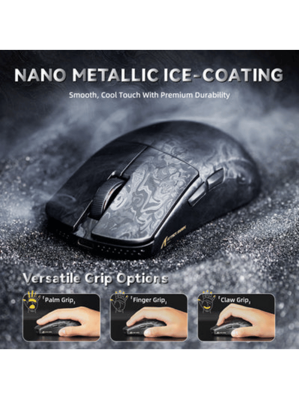 ATTACK SHARK R11 ULTRA Carbon Fiber Wireless Gaming Mouse, 49g SUPERLIGHT, Nordic 52840 MCU, PixArt PAW3950MAX Sensor, 20000 FPS Static Scan Rate, Nano-Metal Ice Coating, Omron Opt