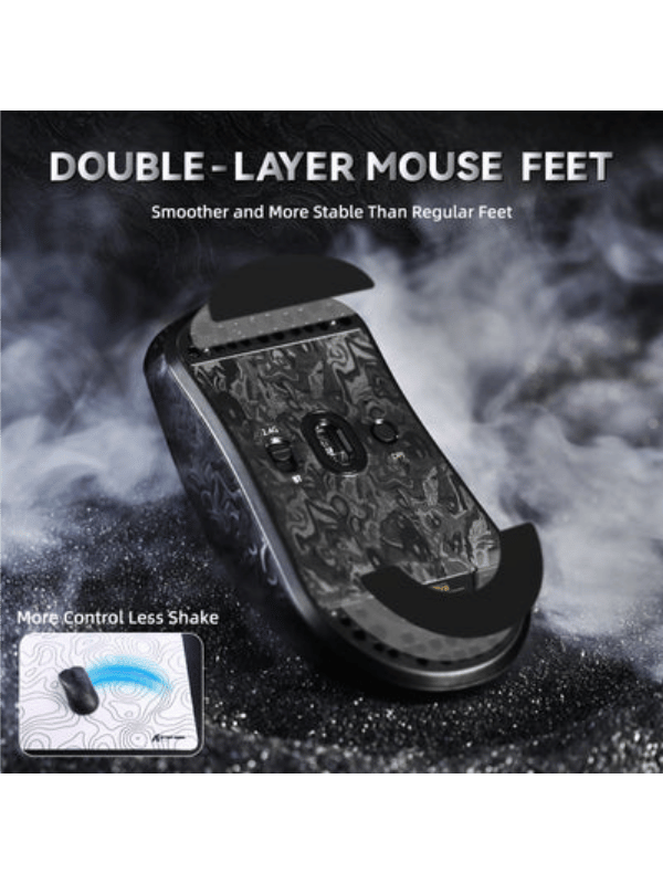 ATTACK SHARK R11 ULTRA Carbon Fiber Wireless Gaming Mouse, 49g SUPERLIGHT, Nordic 52840 MCU, PixArt PAW3950MAX Sensor, 20000 FPS Static Scan Rate, Nano-Metal Ice Coating, Omron Opt