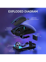 ATTACK SHARK X11 Wireless Gaming Mouse with Magnetic Charging Dock, PixArt PAW3311 Gaming Sensor, BT/2.4G Wireless/Wired, BLACK