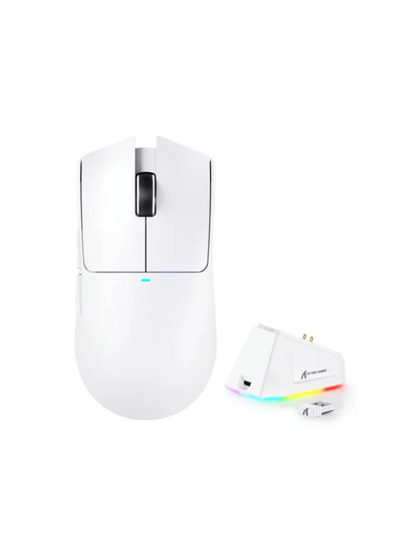 ATTACK SHARK X11 Wireless Gaming Mouse with Magnetic Charging Dock, PixArt PAW3311 Gaming Sensor, BT/2.4G Wireless/Wired, WHITE