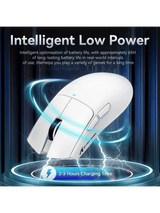 ATTACK SHARK X11 Wireless Gaming Mouse with Magnetic Charging Dock, PixArt PAW3311 Gaming Sensor, BT/2.4G Wireless/Wired, WHITE