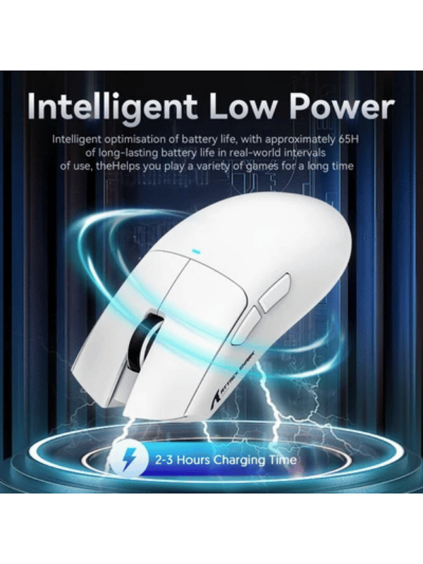 ATTACK SHARK X11 Wireless Gaming Mouse with Magnetic Charging Dock, PixArt PAW3311 Gaming Sensor, BT/2.4G Wireless/Wired, WHITE