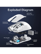 ATTACK SHARK X11 Wireless Gaming Mouse with Magnetic Charging Dock, PixArt PAW3311 Gaming Sensor, BT/2.4G Wireless/Wired, WHITE