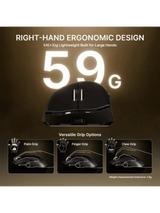 ATTACK SHARK V8 Ultra-Light Ergonomic Wireless Gaming Mouse, Right-handed Ergonomic Mouse, Nordic 54L15MCU, PAW3950MAX Sensor, Dual 8000Hz Polling Rate (Wireless/Wired), DPI up to 