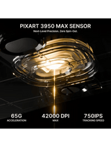 ATTACK SHARK V8 Ultra-Light Ergonomic Wireless Gaming Mouse, Right-handed Ergonomic Mouse, Nordic 54L15MCU, PAW3950MAX Sensor, Dual 8000Hz Polling Rate (Wireless/Wired), DPI up to 