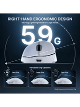 ATTACK SHARK V8 Ultra-Light Ergonomic Wireless Gaming Mouse, Right-handed Ergonomic Mouse, Nordic 54L15MCU, PAW3950MAX Sensor, Dual 8000Hz Polling Rate (Wireless/Wired), DPI up to 