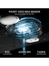 ATTACK SHARK V8 Ultra-Light Ergonomic Wireless Gaming Mouse, Right-handed Ergonomic Mouse, Nordic 54L15MCU, PAW3950MAX Sensor, Dual 8000Hz Polling Rate (Wireless/Wired), DPI up to 