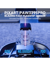 ATTACK SHARK X8 PRO Ultra-Light Wireless Gaming Mouse & C06 ULTRA Cable, 55g Tri-Mode Programmable Mice with C06ULTRA Coiled Cable, PAW3395PRO Gaming Sensor,8Khz Polling Rate,40000