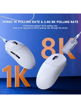 ATTACK SHARK X8 PRO Ultra-Light Wireless Gaming Mouse & C06 ULTRA Cable, 55g Tri-Mode Programmable Mice with C06ULTRA Coiled Cable, PAW3395PRO Gaming Sensor,8Khz Polling Rate,40000