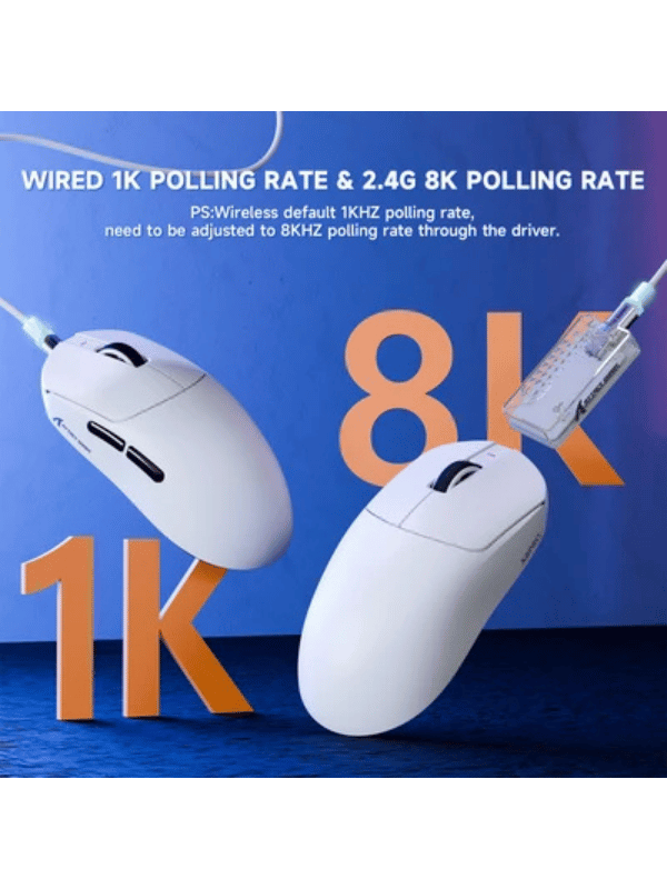 ATTACK SHARK X8 PRO Ultra-Light Wireless Gaming Mouse & C06 ULTRA Cable, 55g Tri-Mode Programmable Mice with C06ULTRA Coiled Cable, PAW3395PRO Gaming Sensor,8Khz Polling Rate,40000