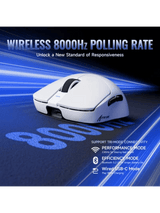 ATTACK SHARK X8 Ultimate Wireless Gaming Mouse, 8KHz,55g Ultra-Lightweight, BT/2.4GHz, Wireless/Wired, 8K Polling Rate, PixArt PAW3950MAX Sensor, 42000 DPI,8KHz, 800mAh Battery, WH