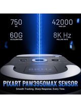 ATTACK SHARK X8 Ultimate Wireless Gaming Mouse, 8KHz,55g Ultra-Lightweight, BT/2.4GHz, Wireless/Wired, 8K Polling Rate, PixArt PAW3950MAX Sensor, 42000 DPI,8KHz, 800mAh Battery, WH