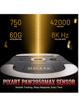 ATTACK SHARK X8 Ultimate Wireless Gaming Mouse, 55g Ultra-Lightweight, BT/2.4GHz, Wireless/Wired, 8K Polling Rate, PixArt PAW3950MAX Sensor, 42000 DPI, 800mAh Battery, BLACK