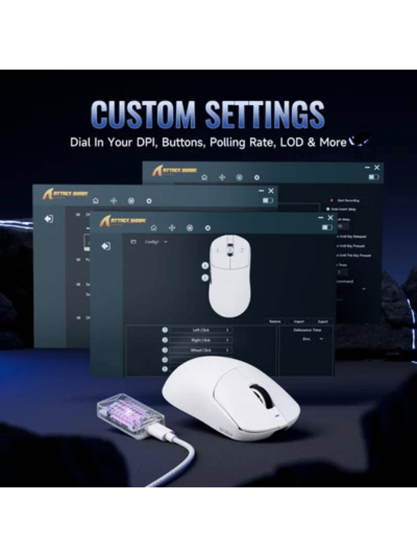 ATTACK SHARK X8 SE Wireless Gaming Mouse, 59g Lightweight, PAW3311 Optical Sensor Adjustable, 25000 DPI, 2.4G/Bluetooth/USB-C Wired, 500mAH Battery, 5 Programmable Buttons for PC/M