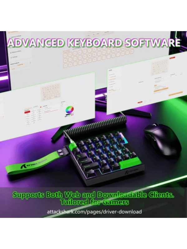 ATTACK SHARK M36 HE One-Handed Magnetic Switch Keyboard & C01 ULTRA LED Aviator Cable, 5‑Layer Sound‑Dampened, 8000Hz Polling, Hot‑Swappable, High‑Precision 0.01mm, PBT Keycaps, Ne