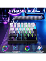 ATTACK SHARK M36 HE One-Handed Magnetic Switch Keyboard & C01 ULTRA LED Aviator Cable, 5‑Layer Sound‑Dampened, 8000Hz Polling, Hot‑Swappable, High‑Precision 0.01mm, PBT Keycaps, Mo