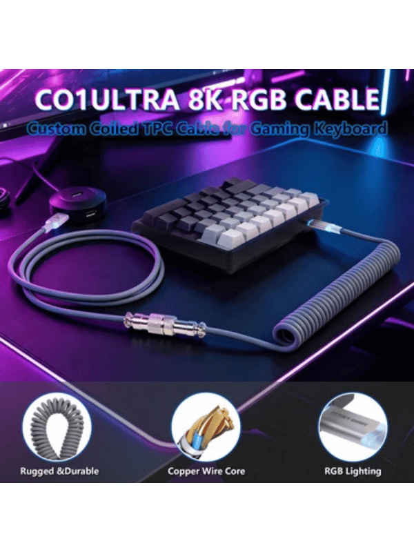 ATTACK SHARK M36 HE One-Handed Magnetic Switch Keyboard & C01 ULTRA LED Aviator Cable, 5‑Layer Sound‑Dampened, 8000Hz Polling, Hot‑Swappable, High‑Precision 0.01mm, PBT Keycaps, Mo
