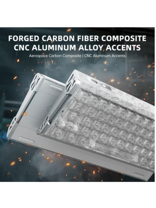 ATTACK SHARK R68 HE Carbon Fiber Rapid Trigger Keyboard Magnetic Switch, 60% Carbon Fiber Wired 8KHz Magnetic Keyboard With 0.005mm RT Accuracy, Ice Ninja