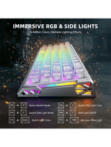ATTACK SHARK R68 HE Carbon Fiber Rapid Trigger Keyboard Magnetic Switch, 60% Carbon Fiber Wired 8KHz Magnetic Keyboard With 0.005mm RT Accuracy, Ice Ninja