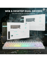 ATTACK SHARK R68 HE Carbon Fiber Rapid Trigger Keyboard Magnetic Switch, 60% Carbon Fiber Wired 8KHz Magnetic Keyboard With 0.005mm RT Accuracy, Ice Ninja