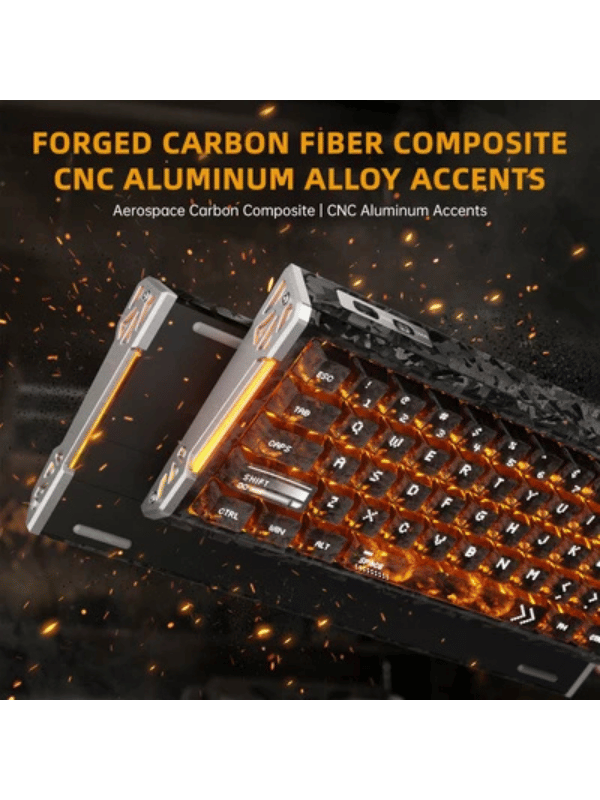 ATTACK SHARK R68 HE Carbon Fiber Rapid Trigger Keyboard Magnetic Switch, 60% Carbon Fiber Wired 8KHz Magnetic Keyboard With 0.005mm RT Accuracy, Ink Shade