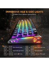 ATTACK SHARK R68 HE Carbon Fiber Rapid Trigger Keyboard Magnetic Switch, 60% Carbon Fiber Wired 8KHz Magnetic Keyboard With 0.005mm RT Accuracy, Ink Shade