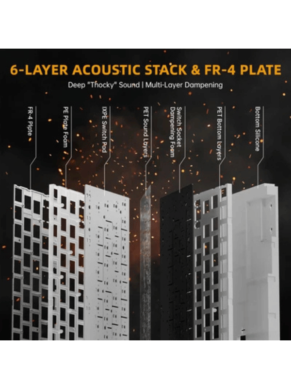 ATTACK SHARK R68 HE Carbon Fiber Rapid Trigger Keyboard Magnetic Switch, 60% Carbon Fiber Wired 8KHz Magnetic Keyboard With 0.005mm RT Accuracy, Ink Shade