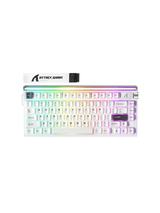 ATTACK SHARK R85 HE Rapid Trigger Keyboard Magnetic Switch with Custom Lightbox, 75% Wired 8KHz Magnetic Keyboard with Custom Lightbox, 0.005mm RT Accuracy, Starlight White Purple