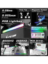 ATTACK SHARK R85 HE Rapid Trigger Keyboard Magnetic Switch with Custom Lightbox, 75% Wired 8KHz Magnetic Keyboard with Custom Lightbox, 0.005mm RT Accuracy, Starlight White Purple